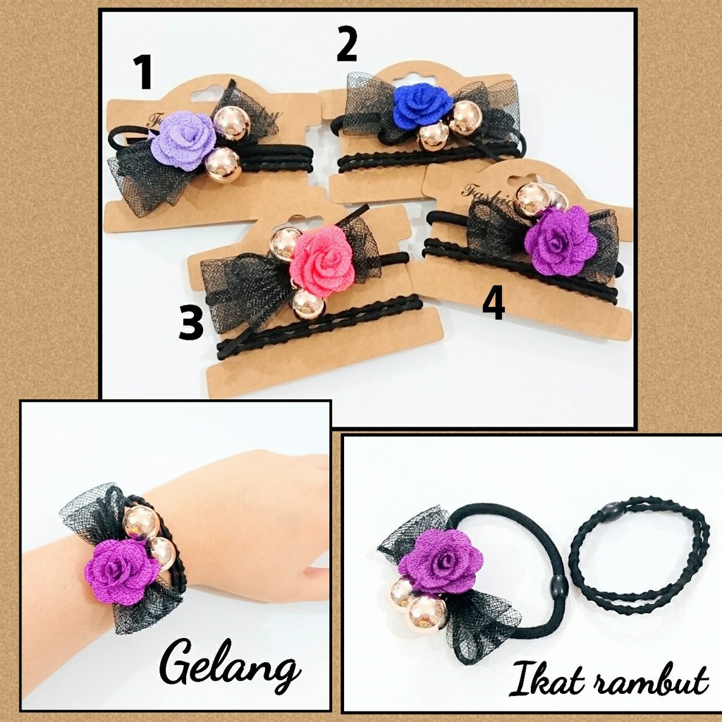 ikat rambut ( gelang ) set pita classic