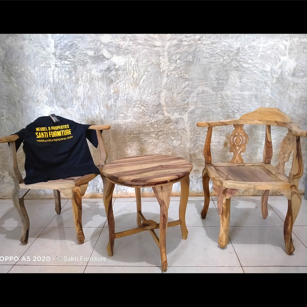 Kursi Teras Santai Minimalis Garengan Kayu Sono