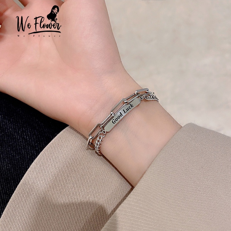 We Flower Gelang Bangle Bahan Titanium Steel Untuk Pria Dan Wanita