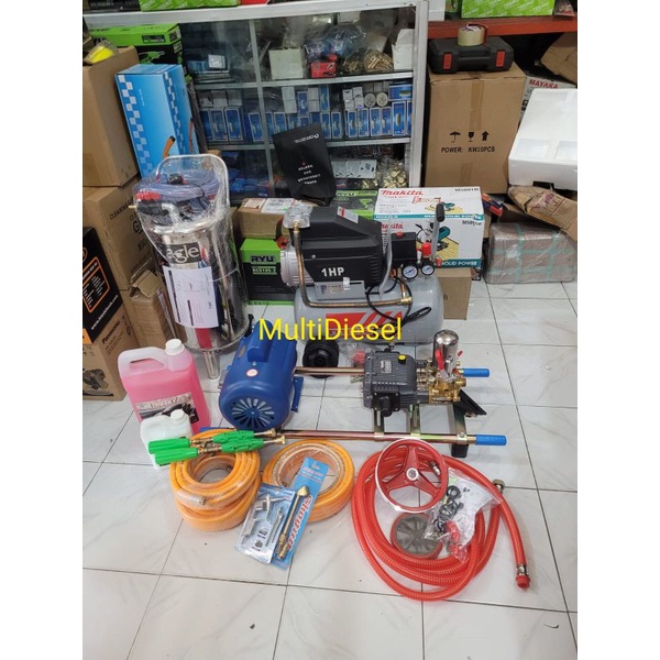 Paket Steam Dinamo Listrik  | Kompresor 1HP| Tabung Salju|Shampoo Siap Pakai