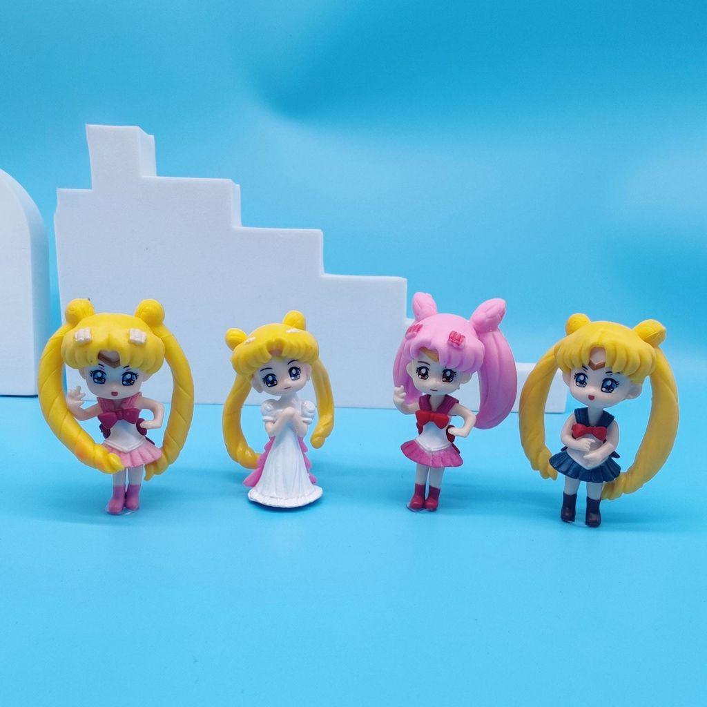 Augustina Patung Gadis Cantik Gaya Jepang Mini DIY Ornamen Kue Taman Peri Hadiah Anak Kerajinan Resin