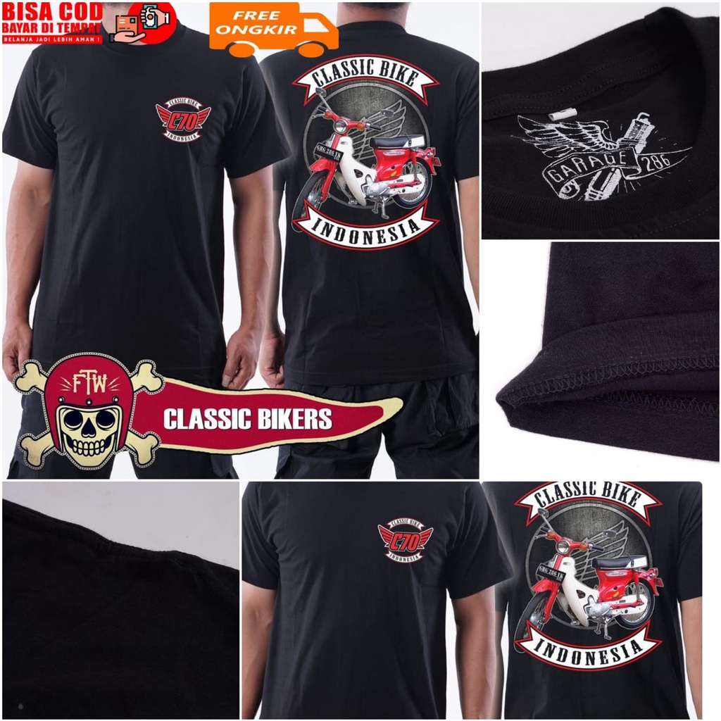 KAOS C70 CLASSIC BIKE | KAOS MOTOR CLASSIC | KAOS C70 INDONESIA | KAOS HONDA C70 | KAOS C70 RACING