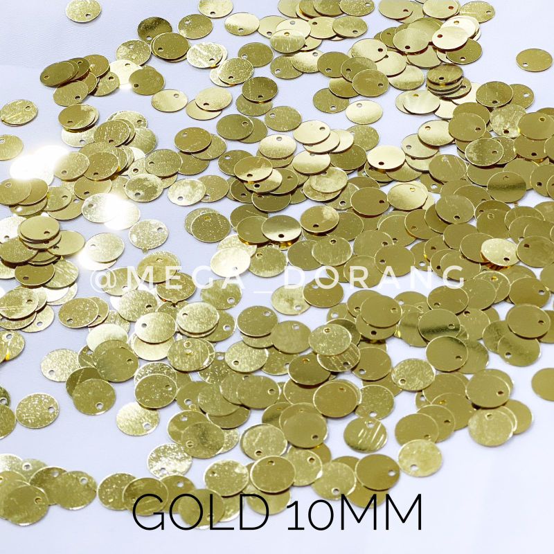 Payet / Piringan lubang pinggir /Sequins Dollar 10mm - 10 Gram