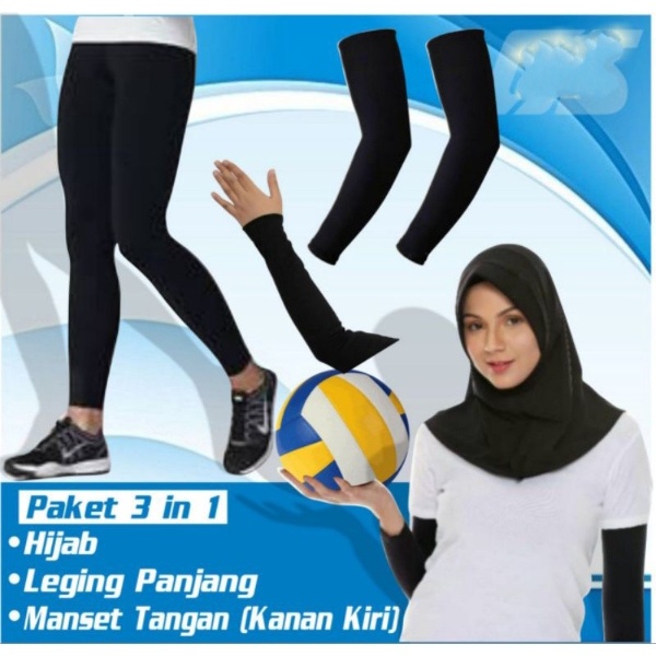 TERMURAH PAKET SPORT ( JILBAB SPORT JERSEY/HANDSOCK/LEGGING PANJANG )