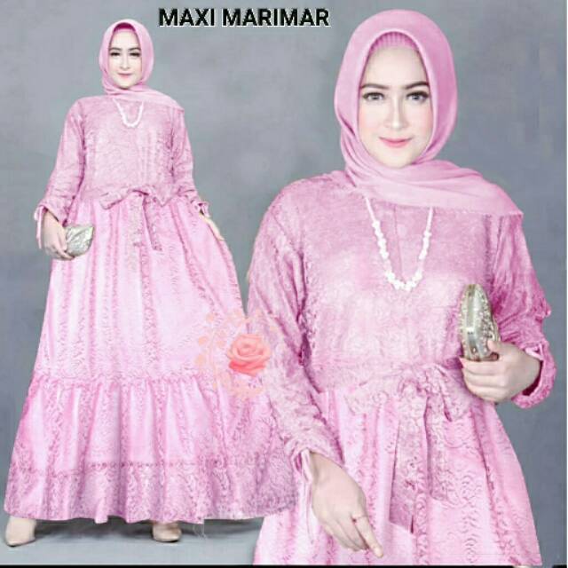 MAXI DRESS MARIMAR BAHAN BRUKAT LAPIS FURING