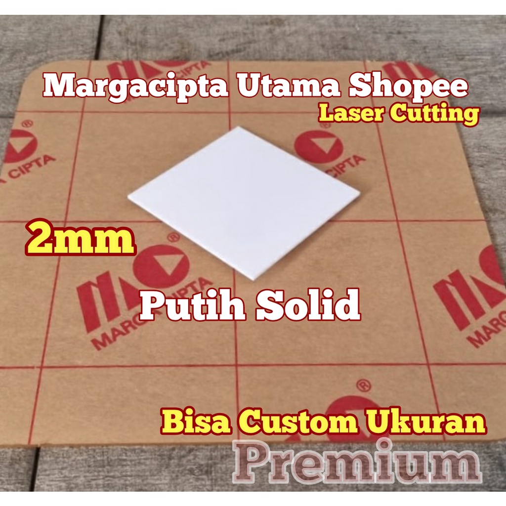 Premium Acrylic Laser Cutting 2mm 50x60cm Akrilik Putih Solid 60x50cm Potongan