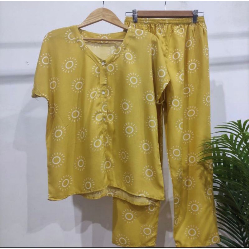 PIYAMA KANCING HITS PIYAMA KANCING BUSUI | PIYAMA RAYON | HOMEWEAR-Nk 21V