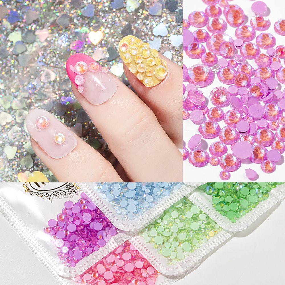 Agustina Dekorasi Nail Art Multi Size Colorful Auroral Neon Glow in the Dark Hiasan Kuku
