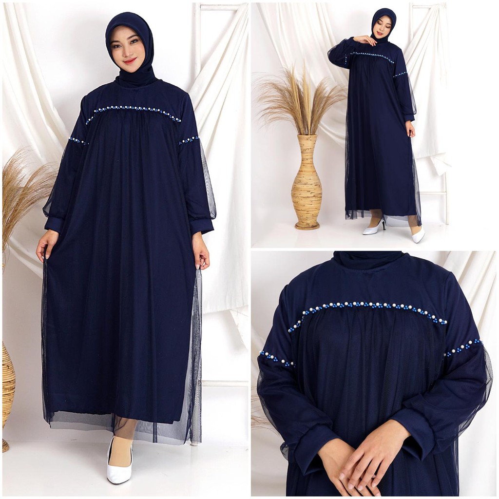 (REALPICT) ZOYA MAXY GAMIS TILE BISA JUMBO BIGSIZE MOSCREPE PAYET MUTIARA MEWAH MAXI DRESS MUSLIM