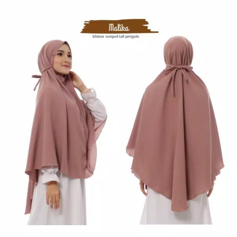 Khimar Malika size L, XL, XXL | khimar syar'i | non ped | bahan wollycrepe premium |