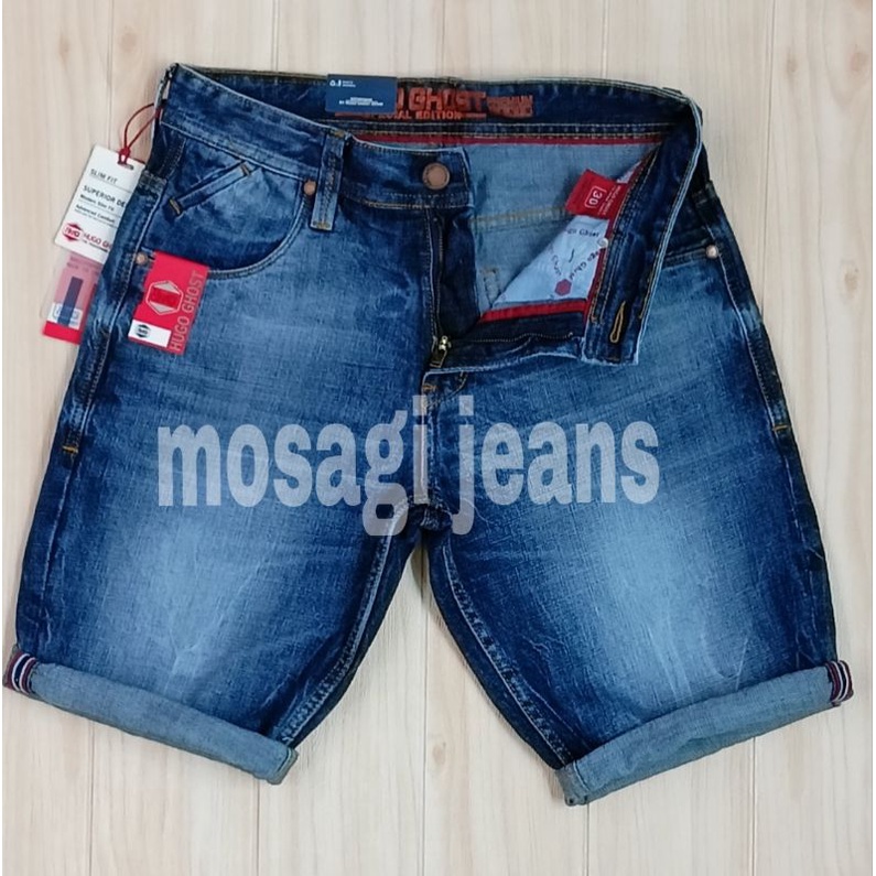 celana jeans pria pendek Hugo Ghost