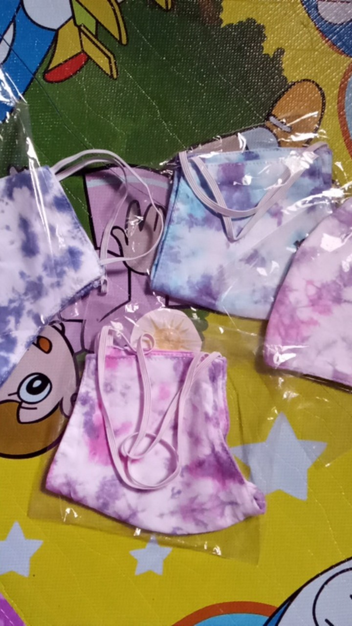 [buy 1 Get 1] Masker Tie Dye Hijab / Non Hijab 2ply Masker Earloop (bisa Pilih Warna)