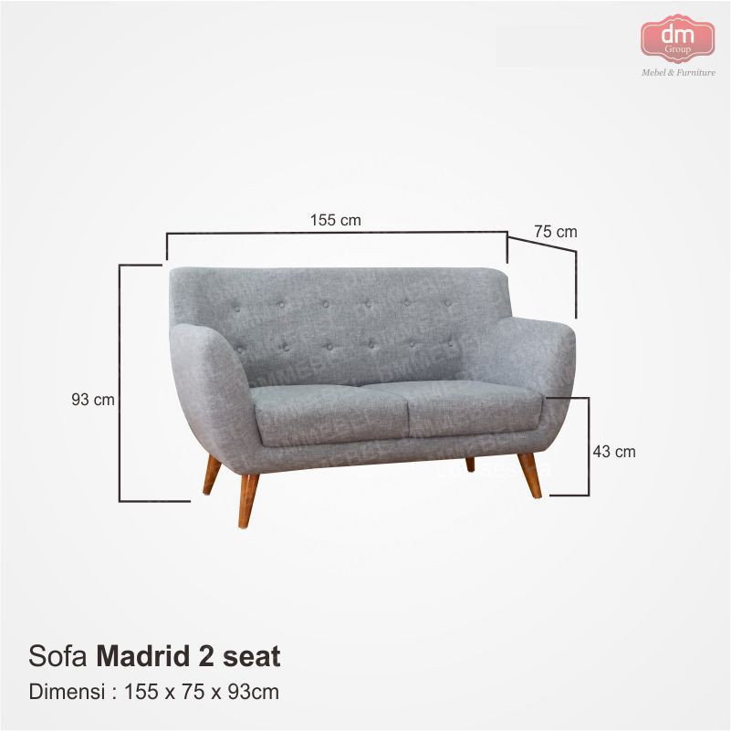 Sofa Minimalis Sofa 2 Seat MADRID - DM Mebel