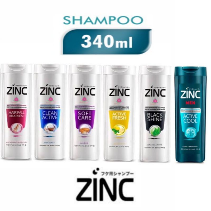 SHAMPOO ZINC 340 ML|REFRESHING COOL|CLEAN ACTIVE|HAIRFALL~PROMO SHAMPOO ZINC ORIGINAL 100%