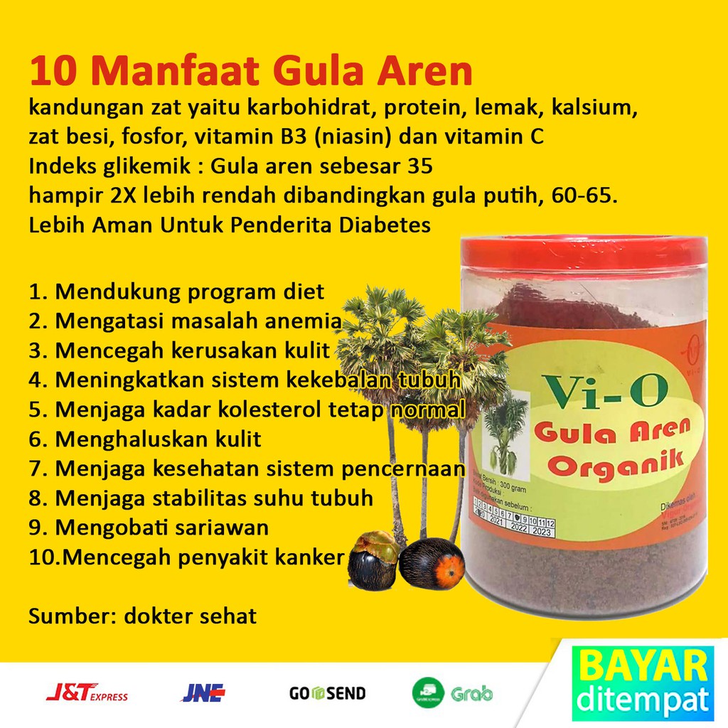 Gula Aren Anik Pengganti Putih Brown Sugar Murni Tanpa Pengawet Kawung Nira Merah 300 Gram Gr Cod Indonesia