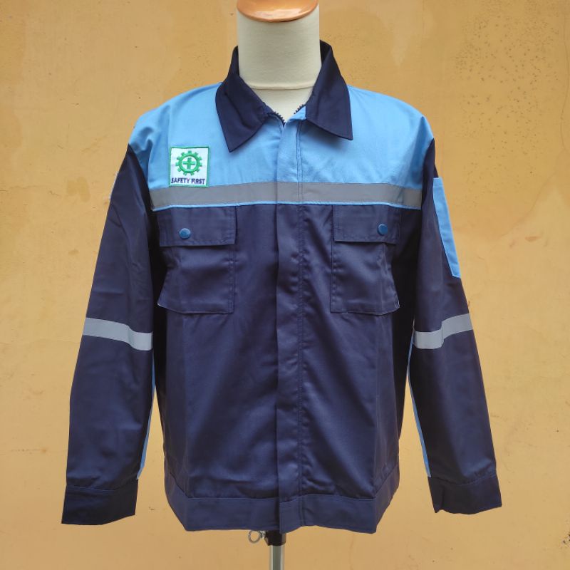 Wearpack Safety Katelpak Atasan Kemeja Kerja Potongan Lengan Panjang Baju Kerja DONGKER TOSCA