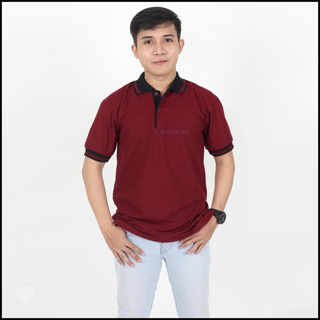  Kaos  Polo  Polo  Shirt Polos  Berkerah S L Xl Xxl Merah Marun 