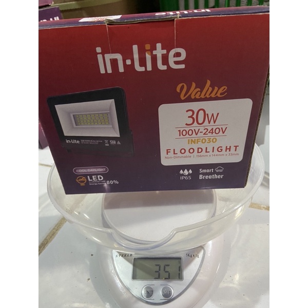 Lampu Sorot Led In-Lite 30 Watt/ Kap Sorot Led 030 Value 30 W Inlite cahaya putih