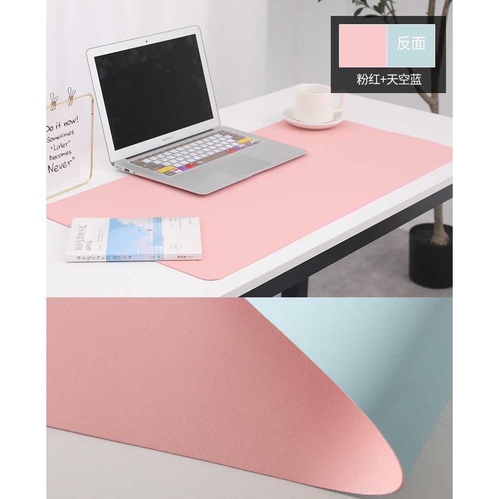 PU Leather Extra Large 90 x 40 cm Tatakan Mouse Pad Double Side Desk Pad