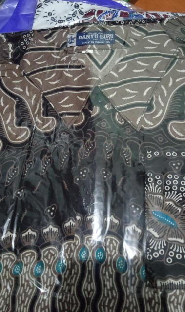 Kemeja Batik Pria M L Xl Xxl Bswart Kenongo Padi Biru Merah Sogan