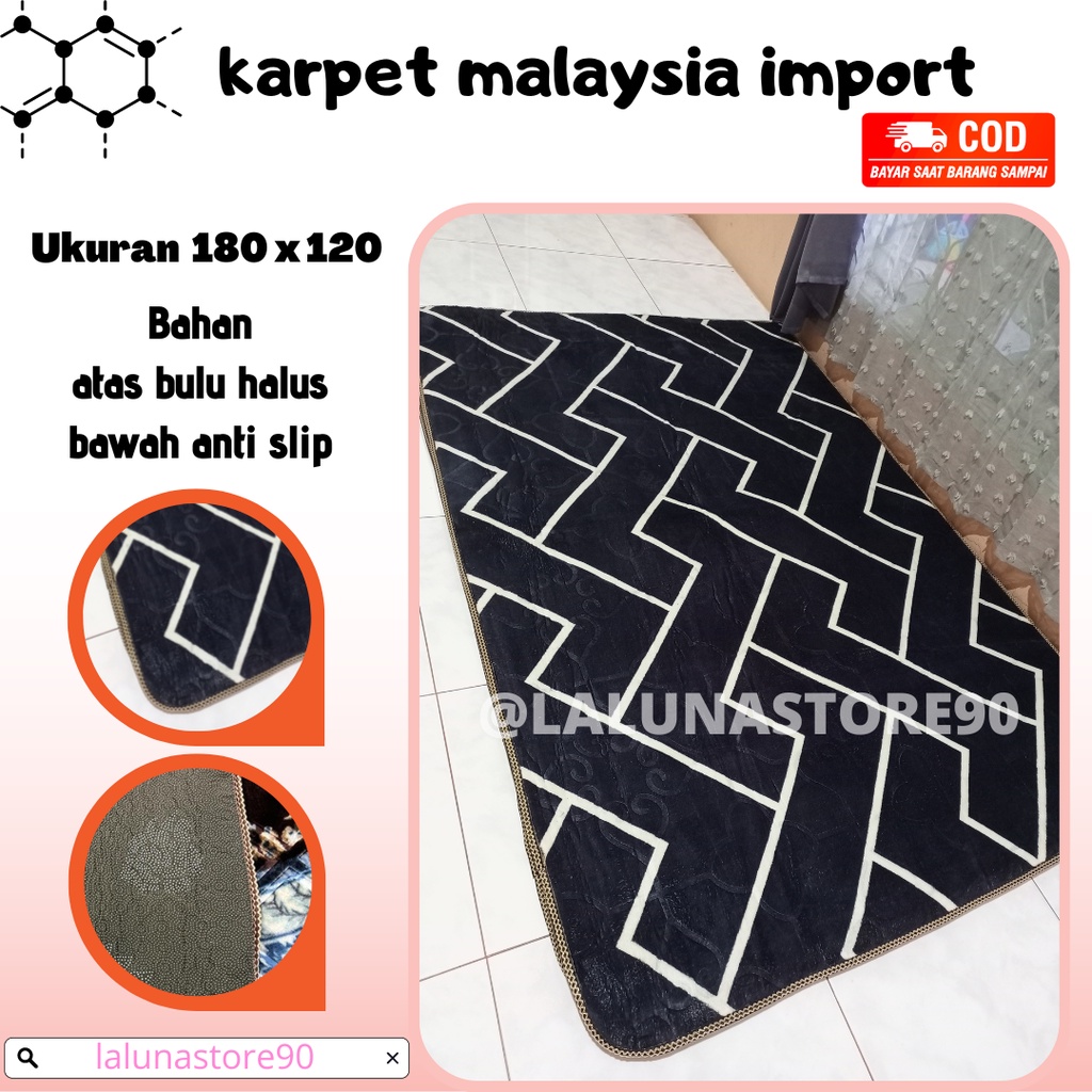 Karpet Tikar Kecil Import malaysia Terbaru Ukuran 180x120 Motif Minimalis Dan Bunga estetik tebal em