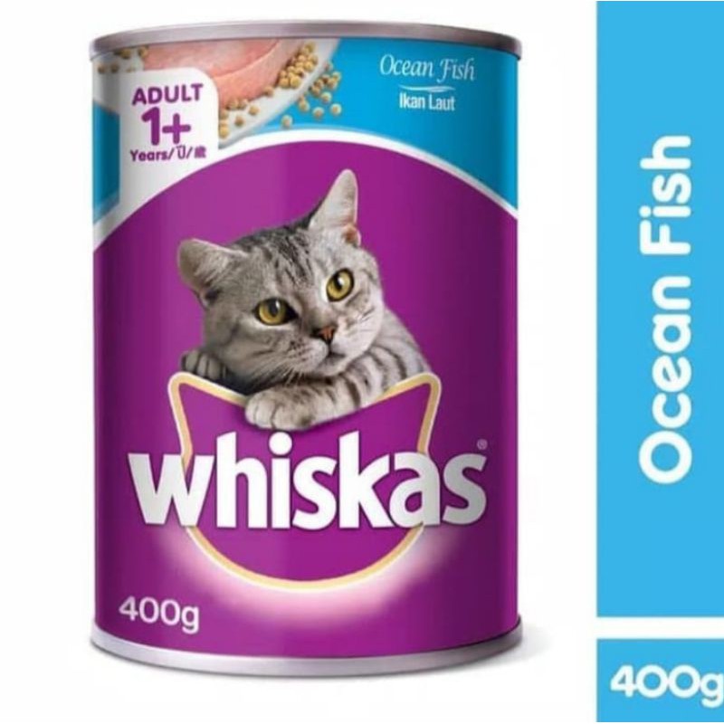 makanan kucing whiskas kaleng ocean fish 400g