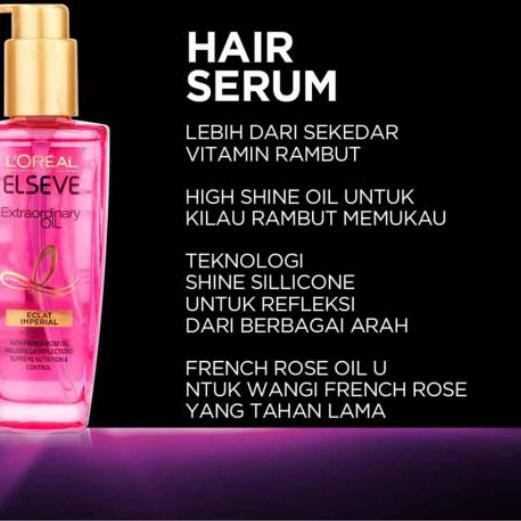 Serum Vitamin Rambut Loreal Paris Elvive Extraordinary Oil Gold &amp; Pink Hair - Droplet 6 pcs Kapsul