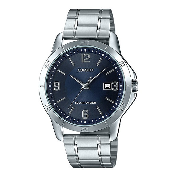 Best Seller Jam Tangan Pria Casio Original Strap Rantai Solar Power Mtp-Vs02D-2A