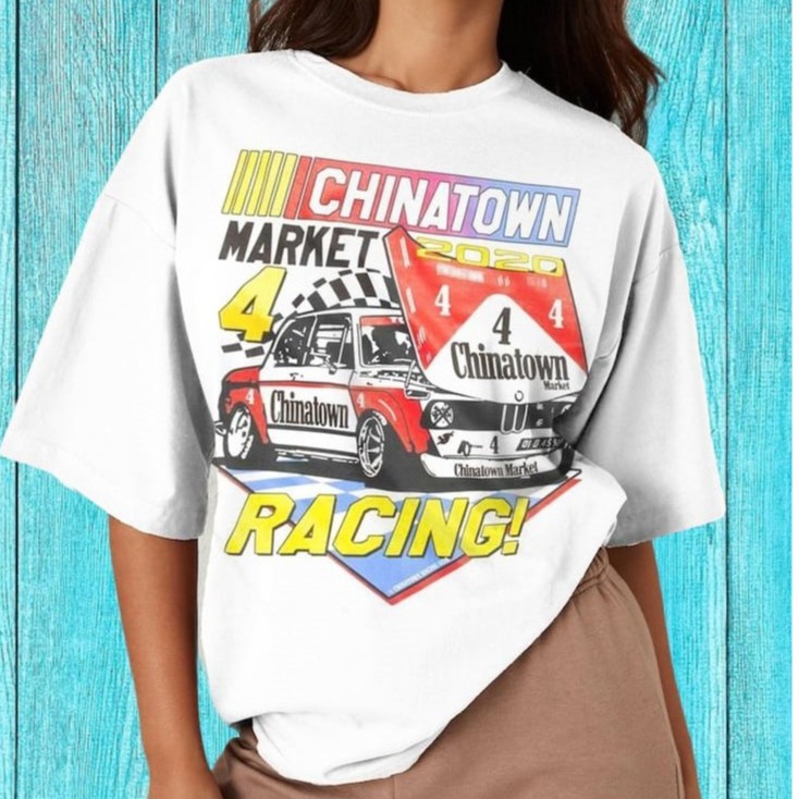 Racing ChinaTown Market 4 Nascar T-shirt Unisex Men Women Tee, Kaos Putih Nascar Racing China Town M