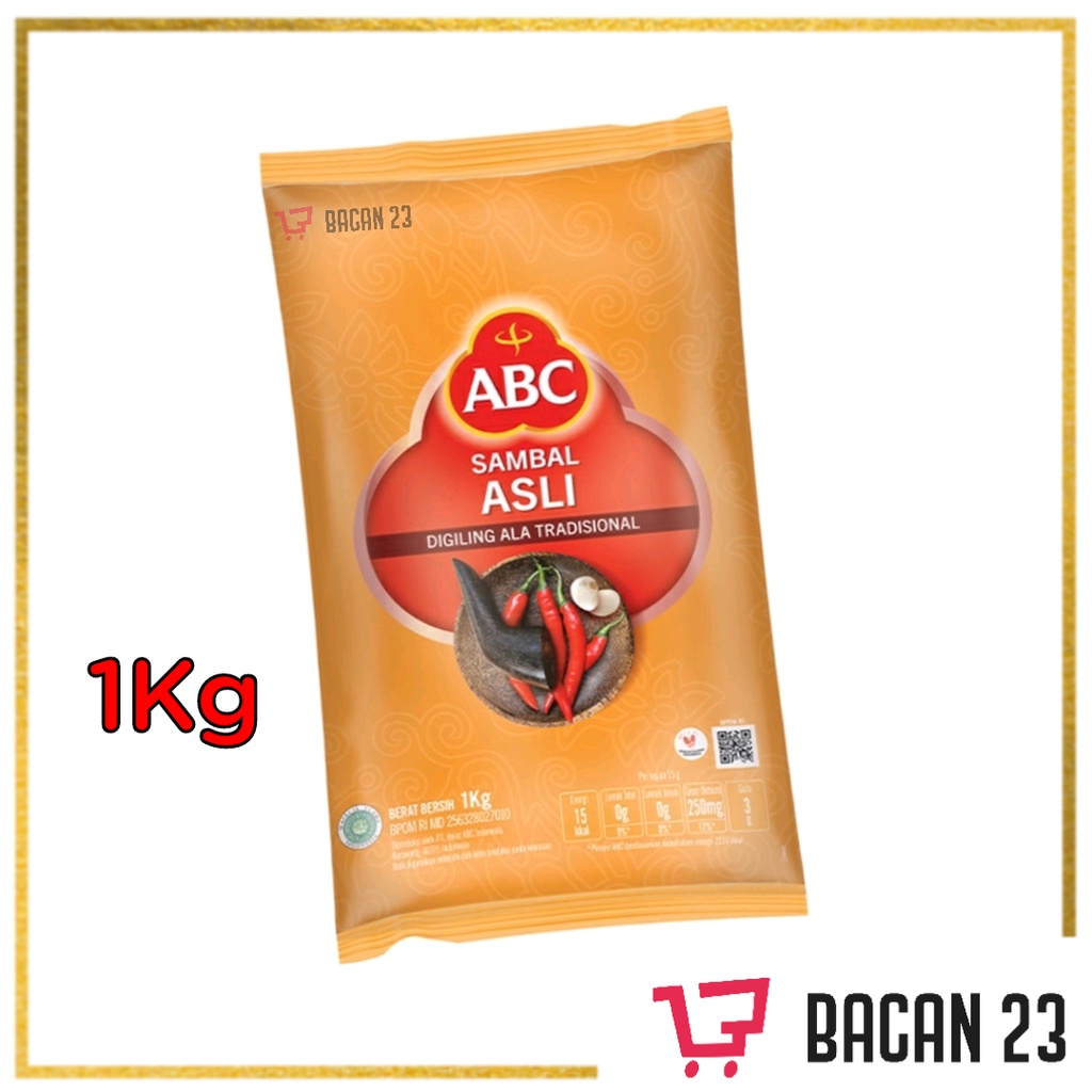 

Sambal Asli ABC Refill ( 1Kg ) / Sambal Isi Ulang / Bacan 23 - Bacan23