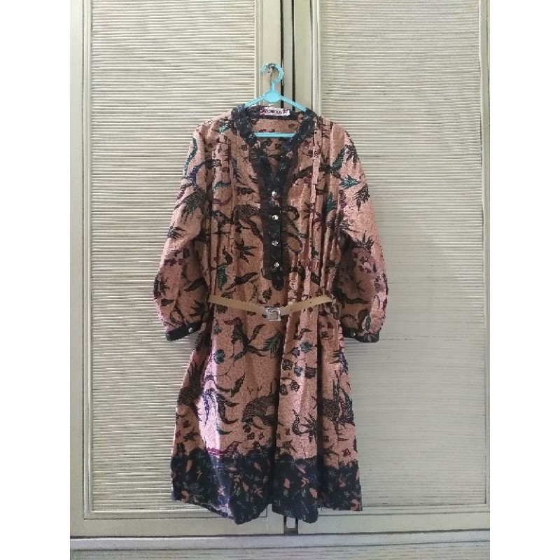 Dress Batik IMaroon (with Belt)