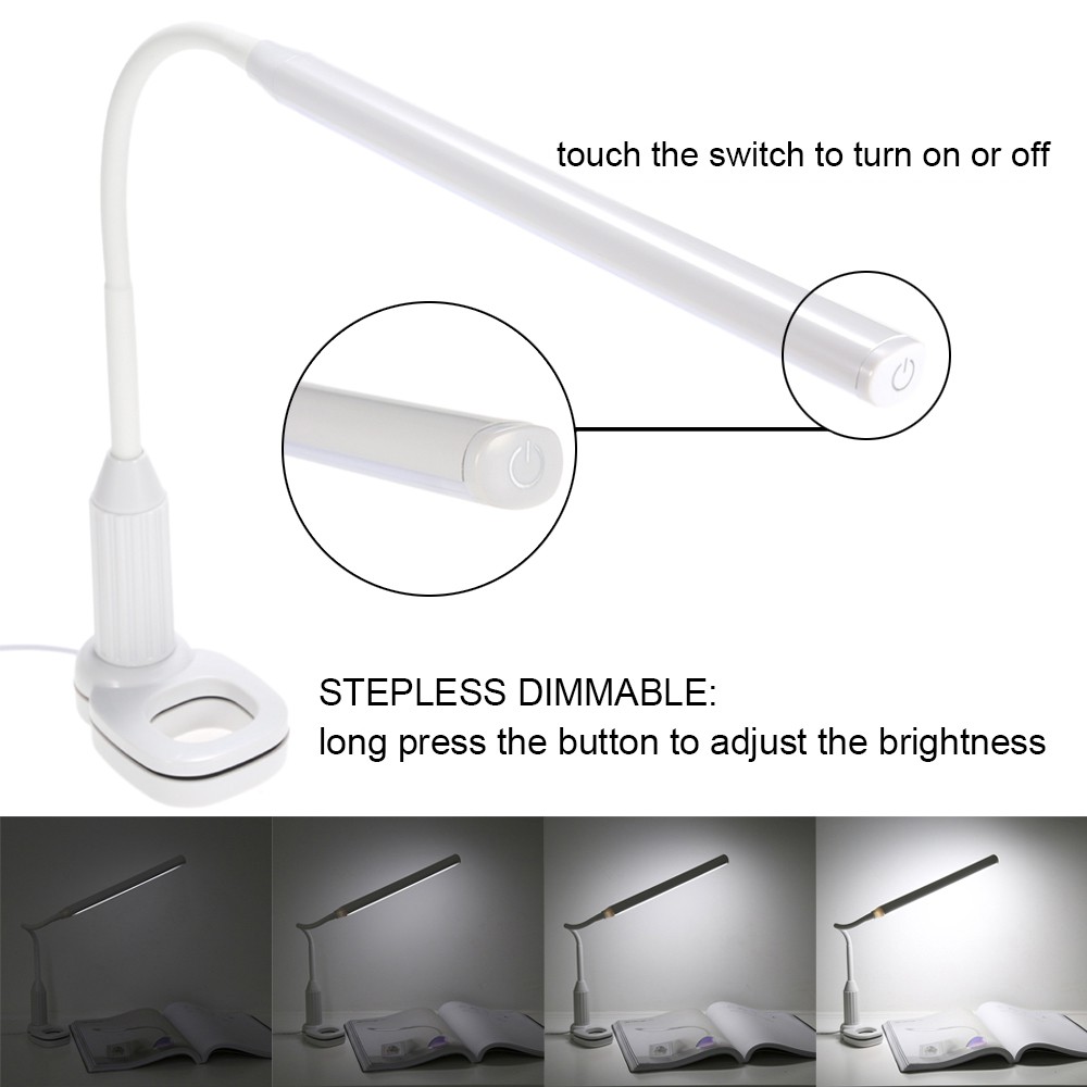 Lampu Meja LED Desk Lamp Clip 24 LED 5W 5000K-5500K Tomshine L1515W