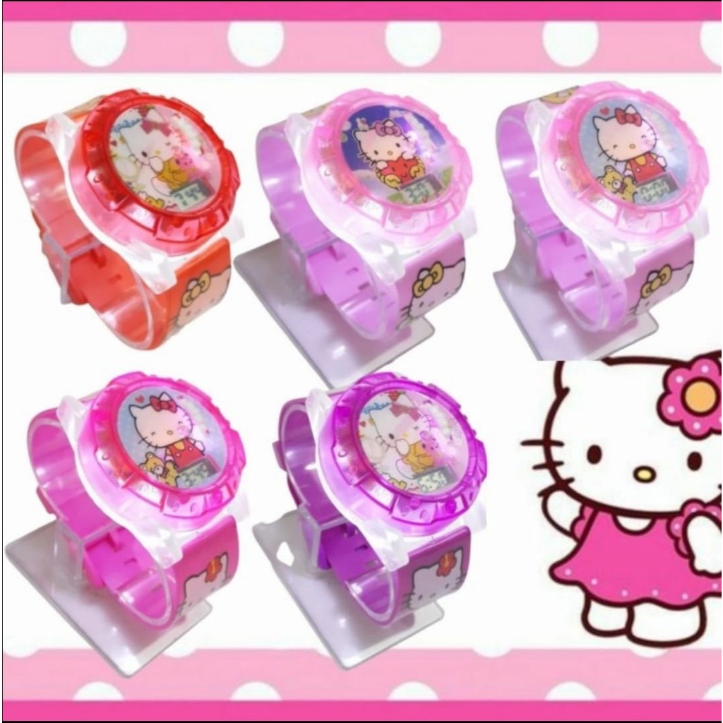 Jam tangan anak perempuan HELLO KITTY LED