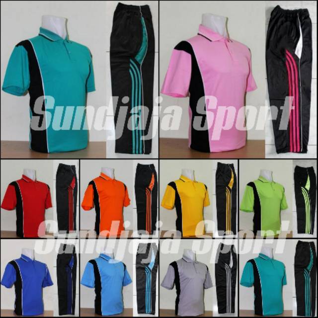 Setelan trening olahraga / kaos senam dan fitnes / stelan training lengan pendek