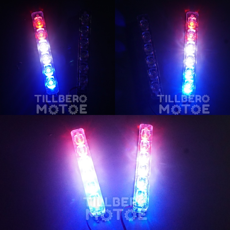 Lampu Motor kedip 6 LED DRL 2 Mode + Saklar Universal-5