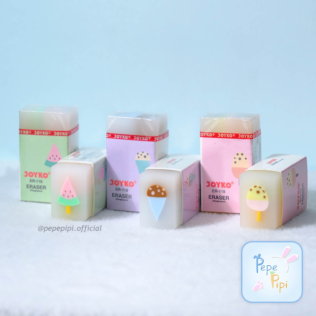 Penghapus Joyko Ice Cream ER-118 Es Krim Cone Semangka Eraser Setip Hapusan Pensil