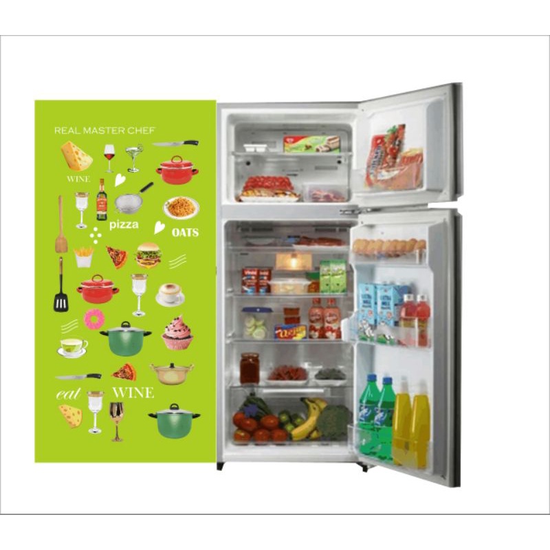 Stiker kulkas satu pintu dan Stiker kompor gas 2 tungku