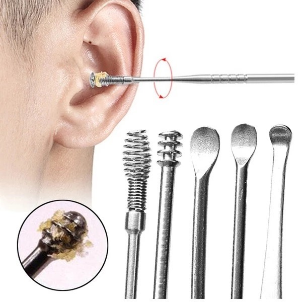 (VCM) alat pembersih telinga korek kuping stainless steel ear cleaner