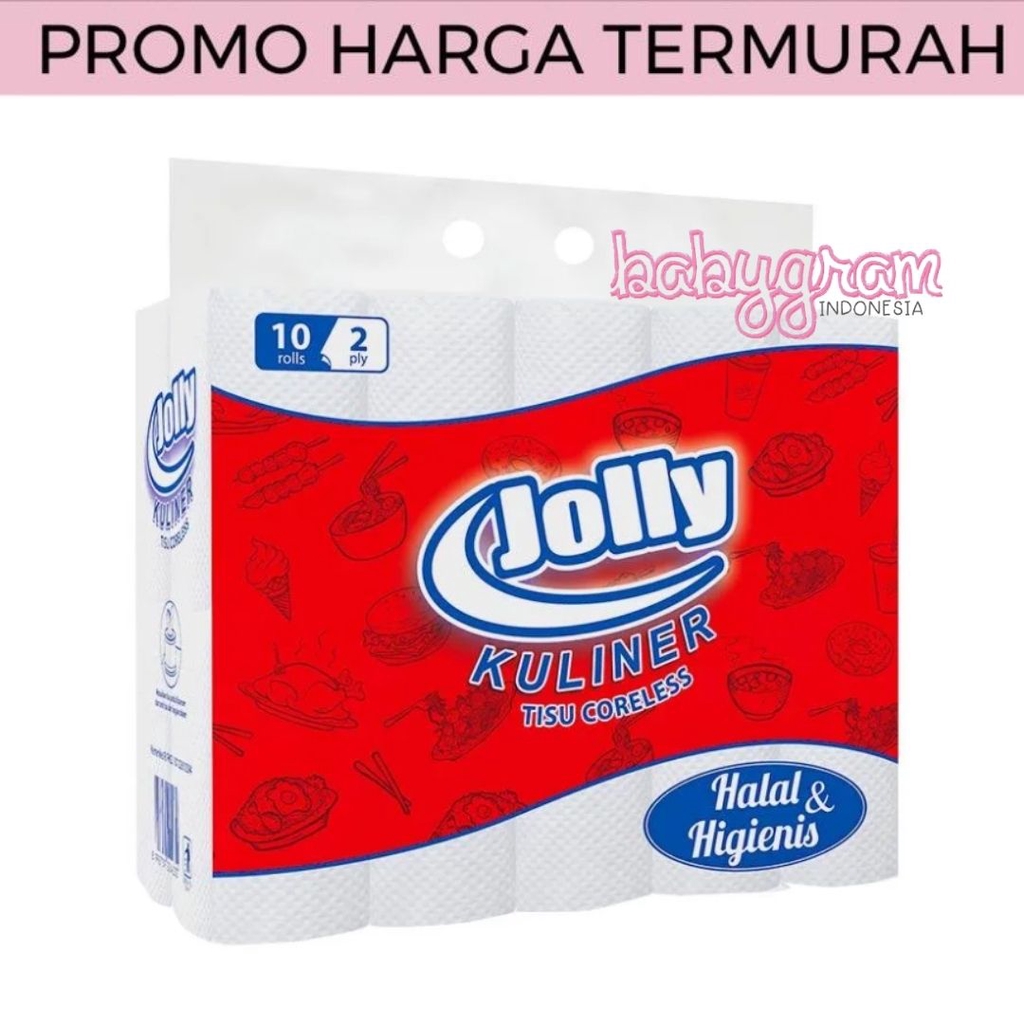 Tissue Gulung Jolly Coreless Tissue Roll Jolly Kuliner / Toilet 10 ROLL