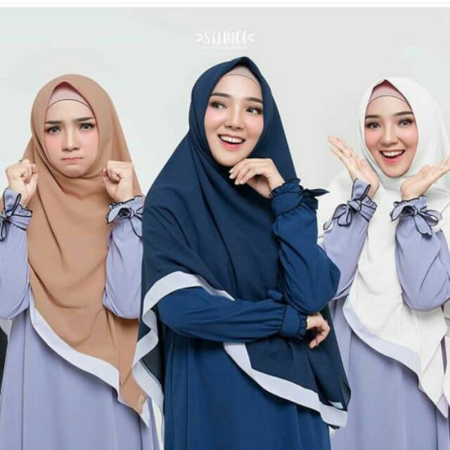 Khimar Hijab Semi Instan List Diamknd Crepe