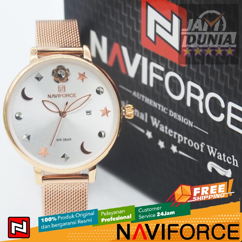 JAM TANGAN NAVIFORCE 5009 L1 ST LA WOMEN - STAINLESS STEEL - ROSE GOLD NAVIFORCE ORIGINAL 5009 JAM N