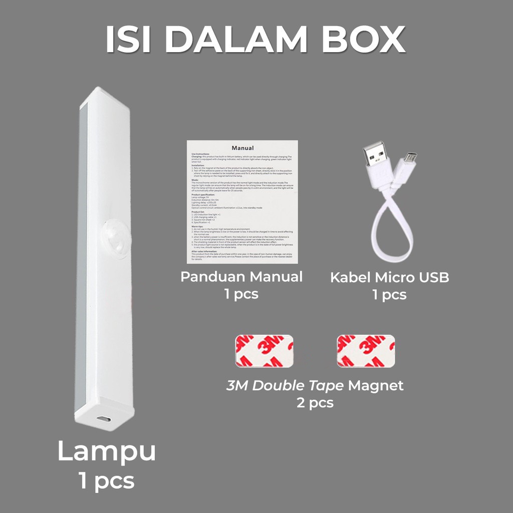 Lampu Belajar Led Magnet Multifungsi Lampu Meja Belajar Lampu Lemari Pakaian Portabel