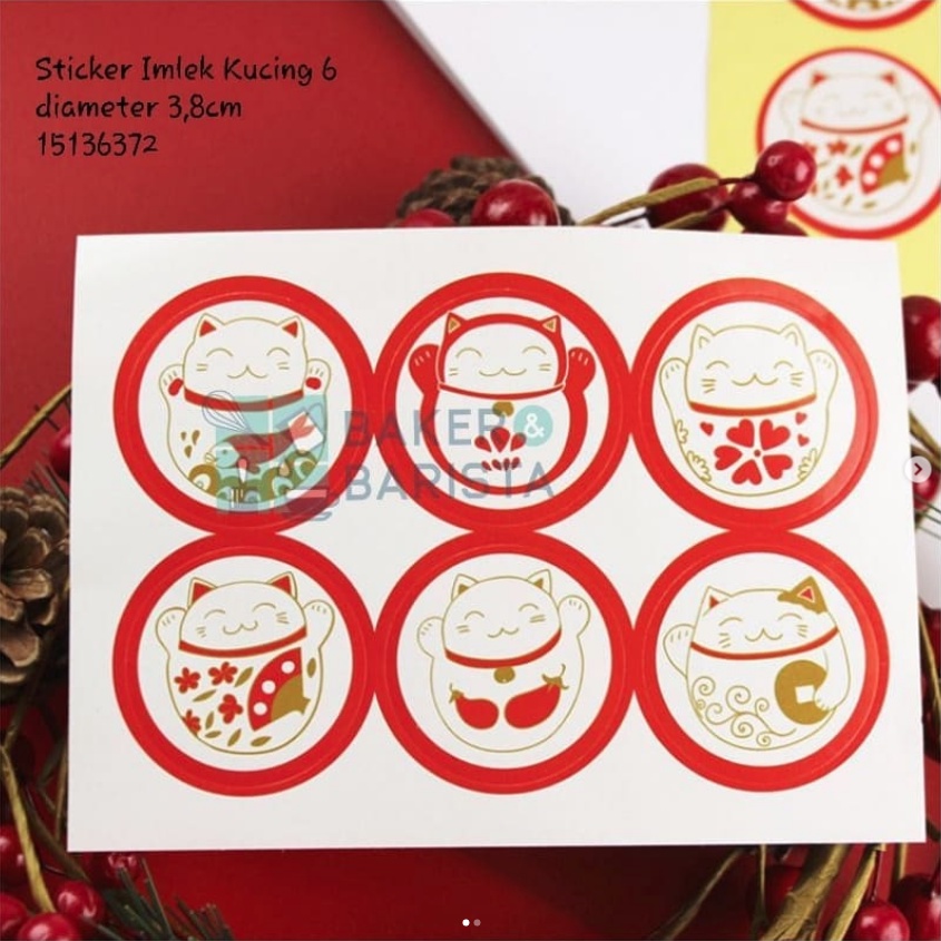 

Sticker Imlek Kucing 6 Sticker Hiasan Box CNY Chinese New Year Box Decoration Perekat Label Stiker Imlek CNY Hampers Hamper Goodie Bag Gift Box