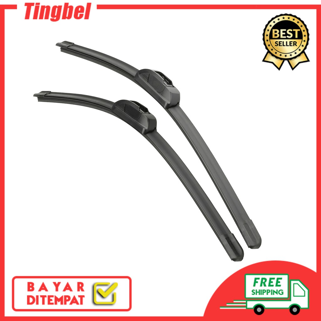 CJ Wiper Mobil Frameless 1 Set Kaca Depan - New Mazda Biante (Size 26 &amp; 14 Inch)