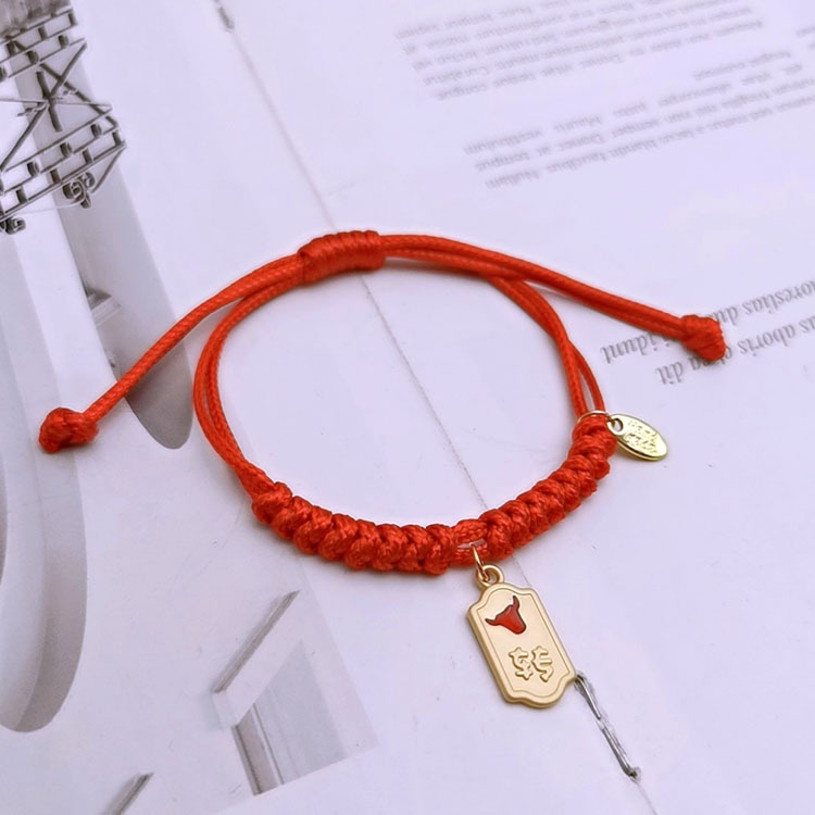 2021 baru tenunan tangan zodiak tahun beruntung merah tali gelang siswa perempuan beberapa gelang