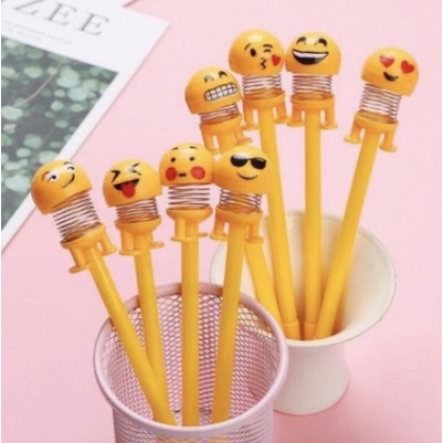 Pulpen Gel Kuning Emoji 1 Pcs Murah