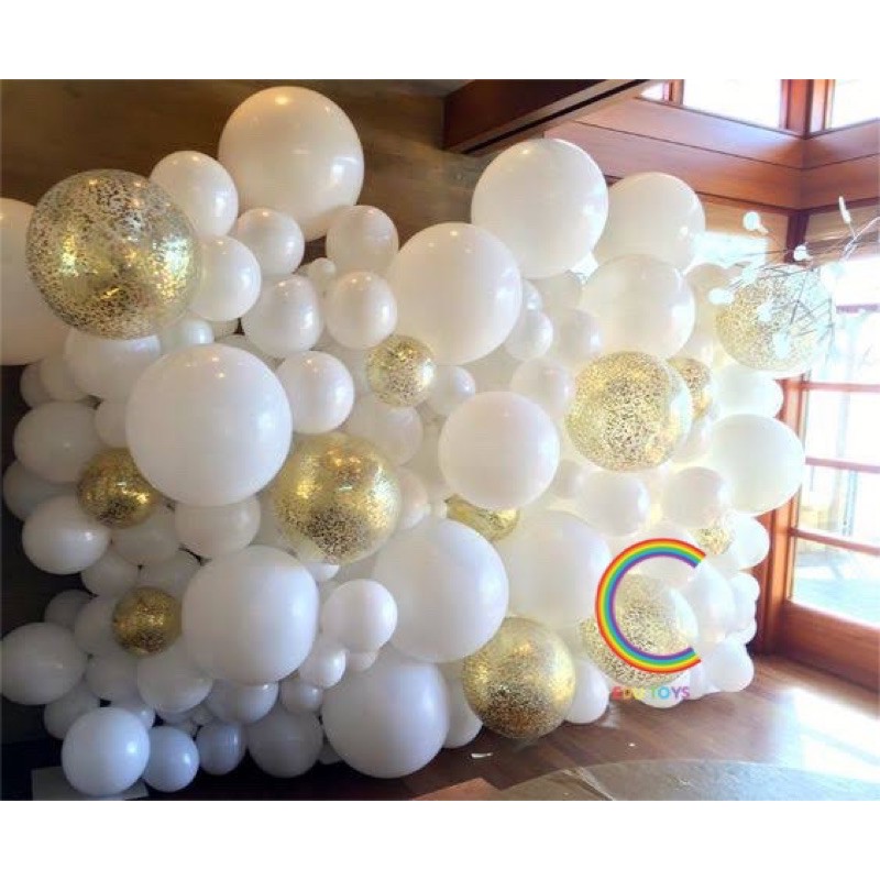 Balon Latex transparan  / balon putih 18” /12" / 10" (SATUAN)