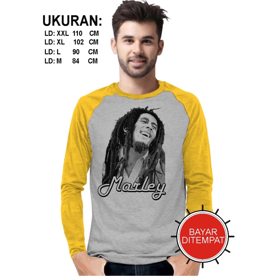 Bob marley gondrong/kaos pria reglan lengan panjang/kaos metal/distro/trend masa kini