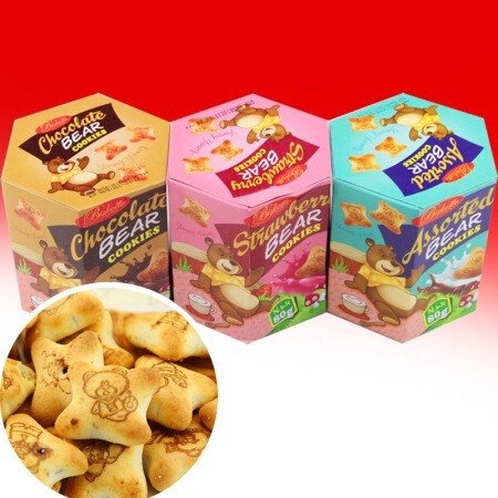 [HALAL] Biskotto Bear Cookies 80gr / Biskoto Biskuit Beruang Rasa Cokelat Vanilla Strawberry Campur