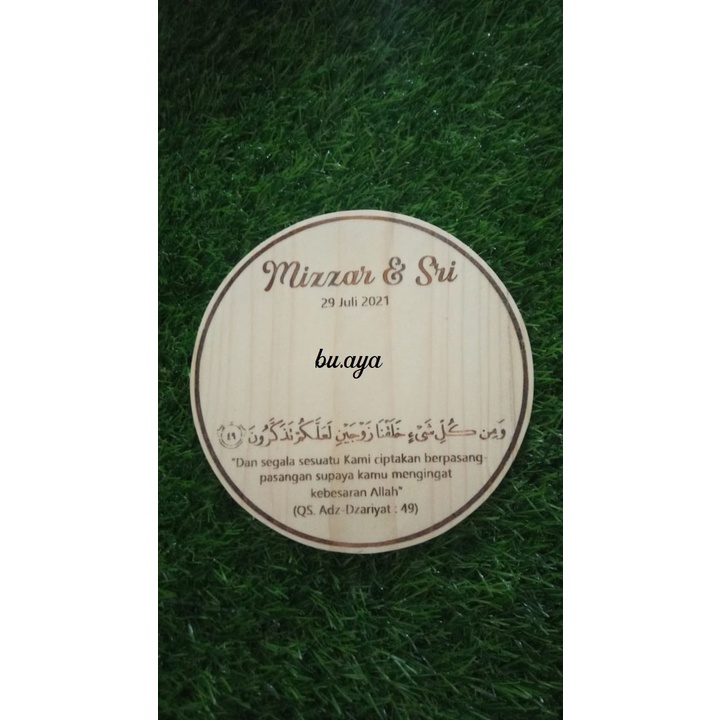 Grafir Nama Mahar Kayu Bulat Diameter 15cm